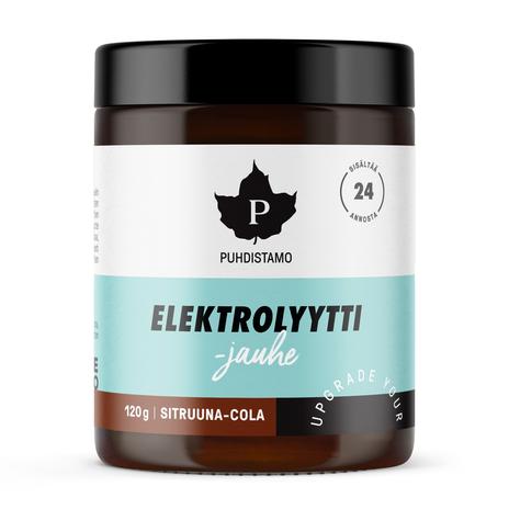 Puhdistamo Elektrolyyttijauhe Sitruuna-Cola 120 g ravintolisä