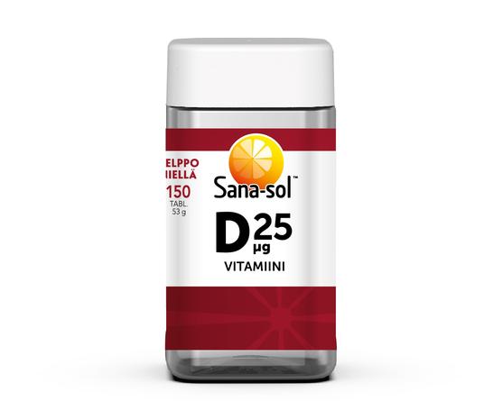 Sana-sol D-vitamiini 25 µg, 150 kpl