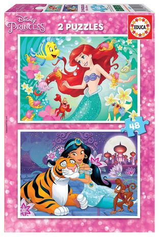 Educa Disney Ariel and Jasmin 2x48p palapeli
