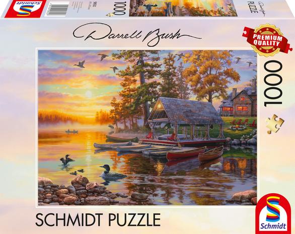 Schmidt Darrel Bush: Boathouse With Canoes 1000p palapeli