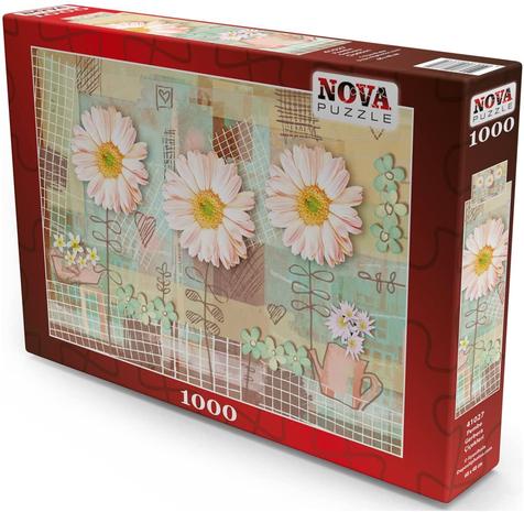 Nova Puzzle Pink Gerbera Flowers 1000p palapeli