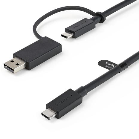 StarTech.com USB C Cable USB-A Adapter Dongle Hybrid 2-in-1 USB C Cable 1m
