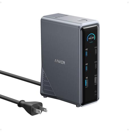 Anker Prime Charging Docking Station 14-in-1 Dual Diplsay, 160W, Gray