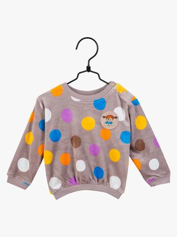 Peppi Pitkätossu Bubbles Velour Paita, Beige – kuva 3/3
