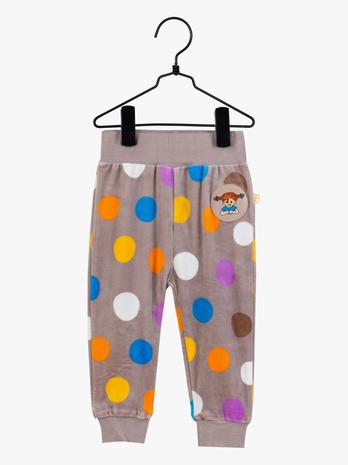 Peppi Pitkätossu Bubbles Velour Housut, Beige, Koko 68