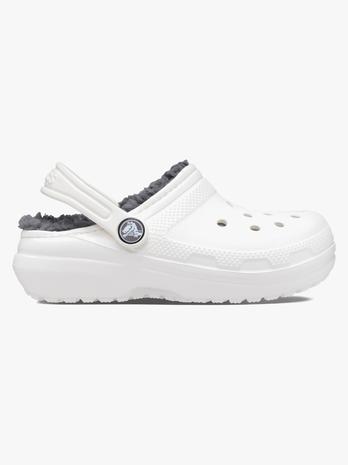 Crocs Classic Vuorelliset Pistokkaat, White/Grey, 29-30