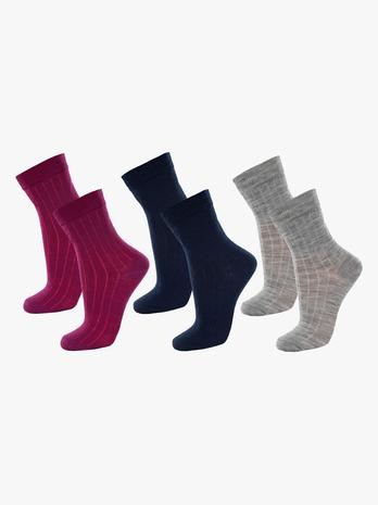 Janus Sukat 3-pack, Dark purple, 16-19