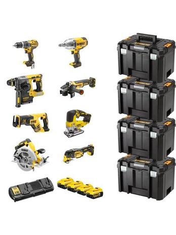 DEeWalt Akkukonesarja DCK865P4T 18V 4x5,0Ah, DCD796 + DCF899H + DCS367 +DCH273 + DCS334 + DCG405 + DCS355 + DCS570