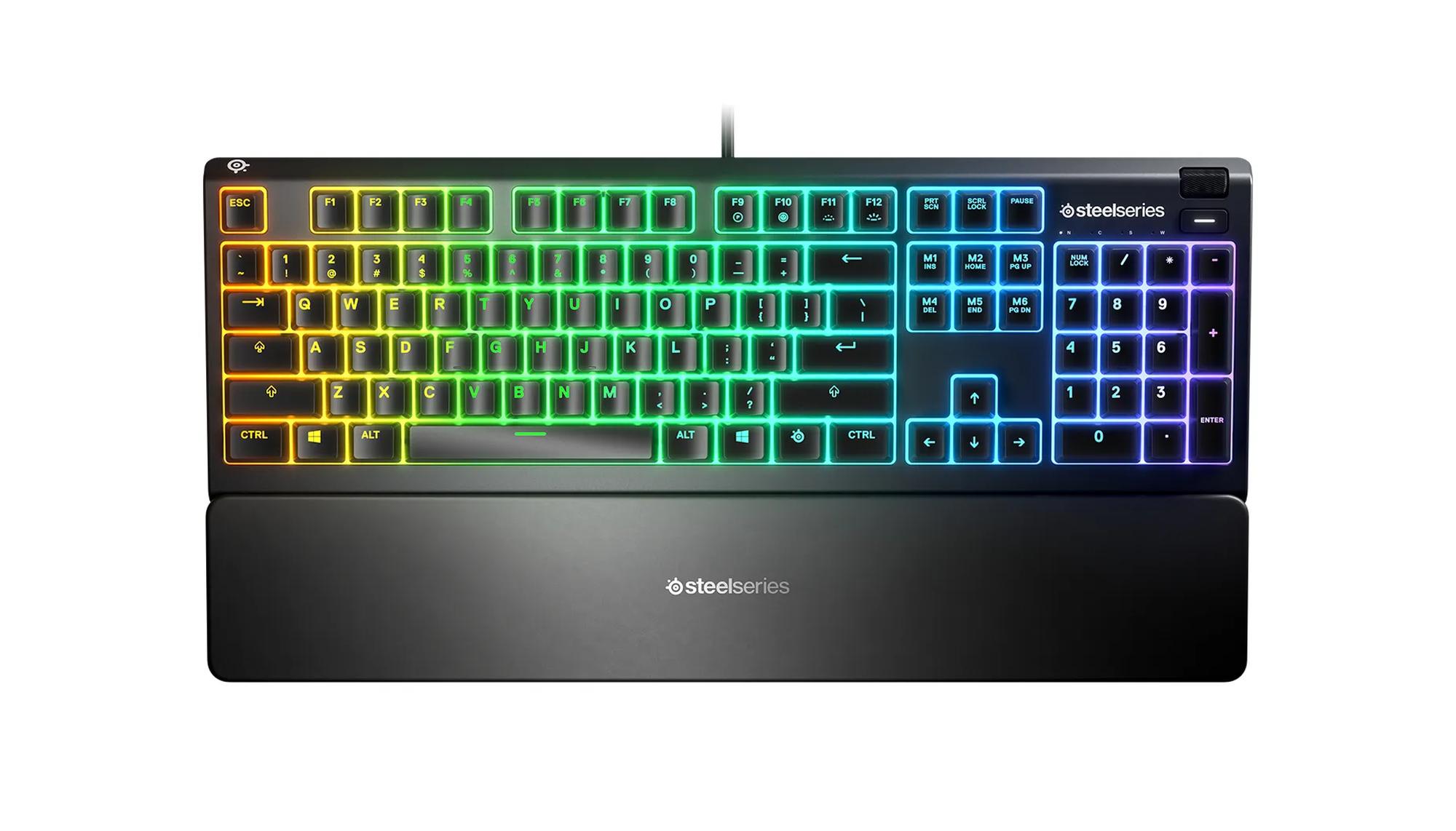 SteelSeries Apex 3 -pelinäppäimistö, Whisper-Quiet, musta