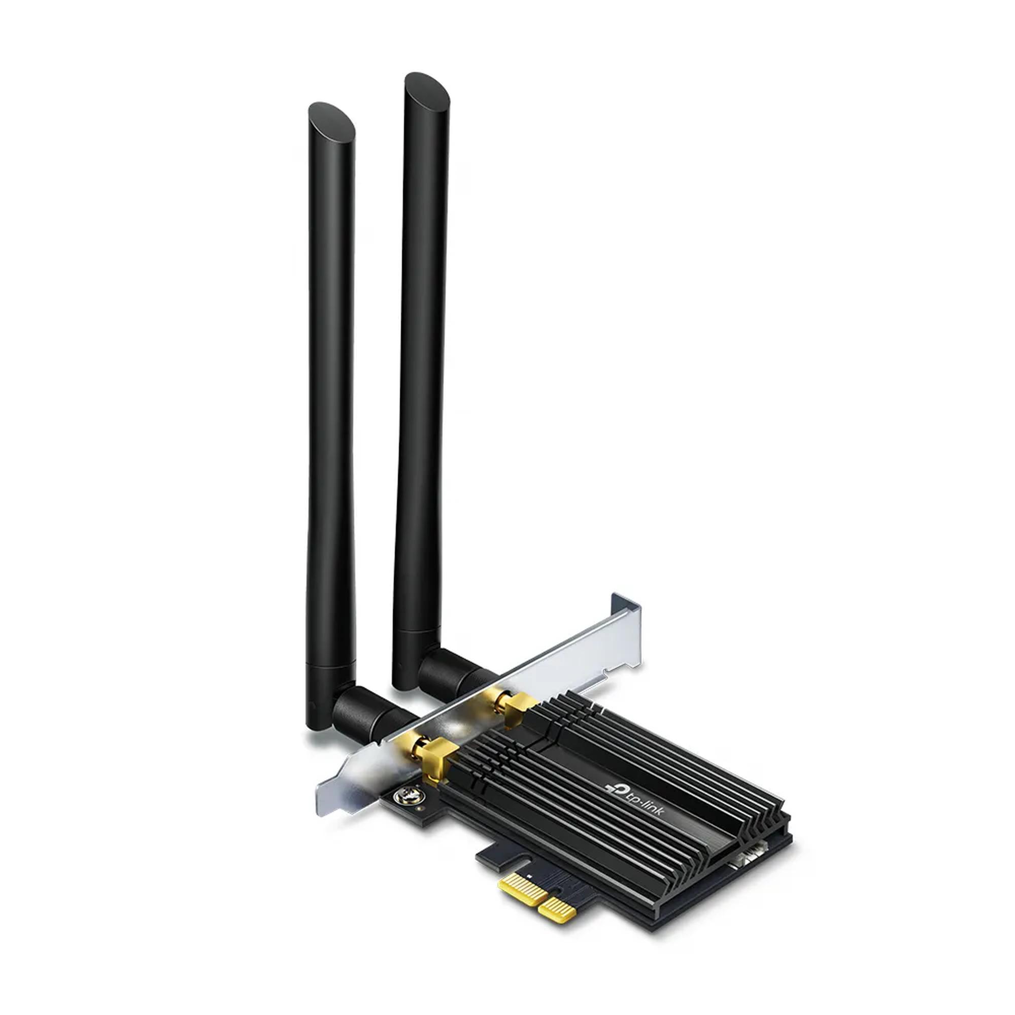 TP-Link Archer TX50E - Wi-Fi 6 -verkkosovitin (PCI Express), musta, metalli