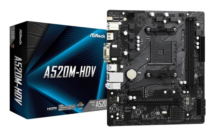 ASRock A520M-HDV, emolevy