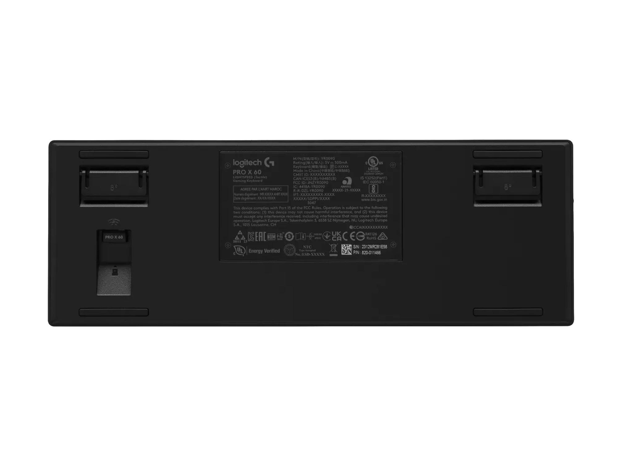 Logitech G PRO X 60 LIGHTSPEED -pelinäppäimistö, musta, Tactile-kytkimet