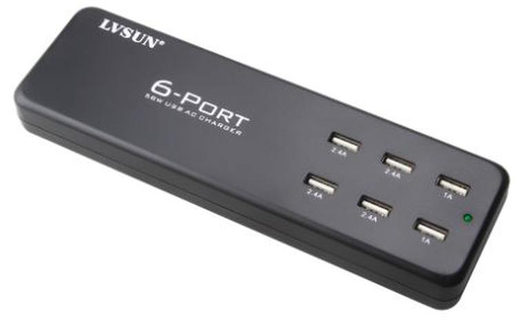 USB-seinälaturi, 6 x USB
