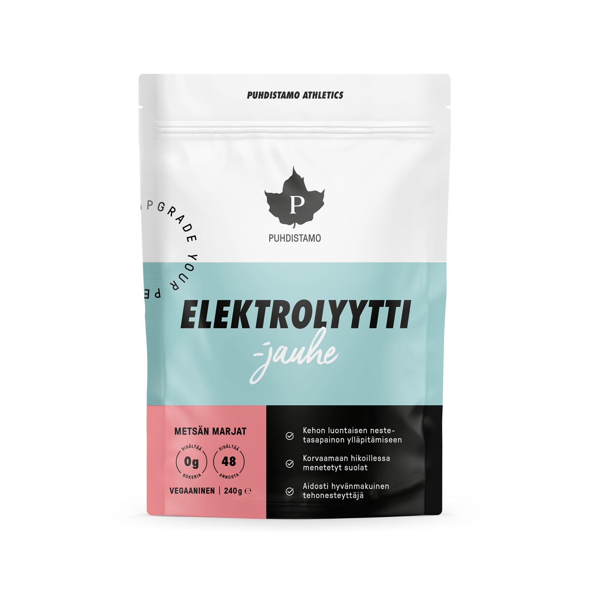Puhdistamo Athletics Elektrolyyttijauhe Metsän marjat, 240 g