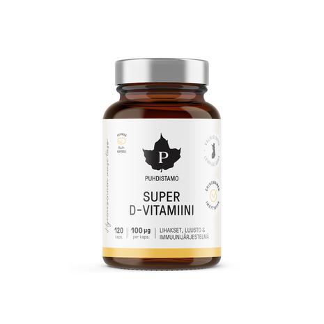 Puhdistamo Super D-vitamiini 60 kaps. ravintolisä