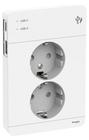 Pistorasia Schneider Exxact 2 -osainen 2x USB A+C Valkoinen