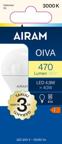 Airam Oiva E14 470lm LED mainoslamppu