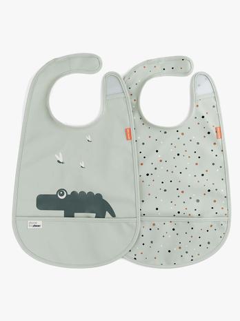 Done by Deer 2-Pack Croco Ruokalaput Vihreä