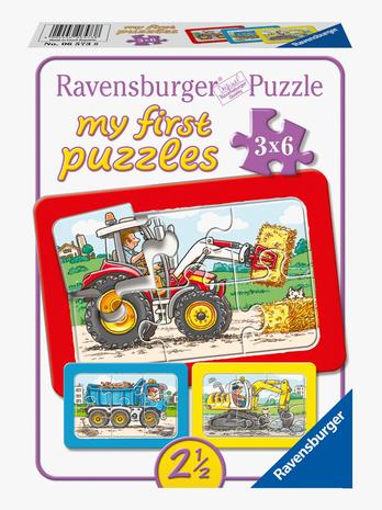 Ravensburger Excavators tractor and dump car 3x6st.