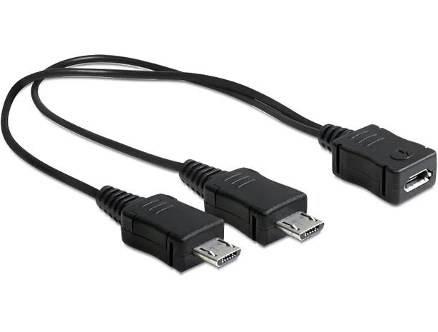 Micro USB B naaras - 2 x Micro B uros, kaapeli