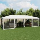 vidaXL Juhlateltta 12 mesh-sivuseinillä Valkoinen 8x4 m HDPE