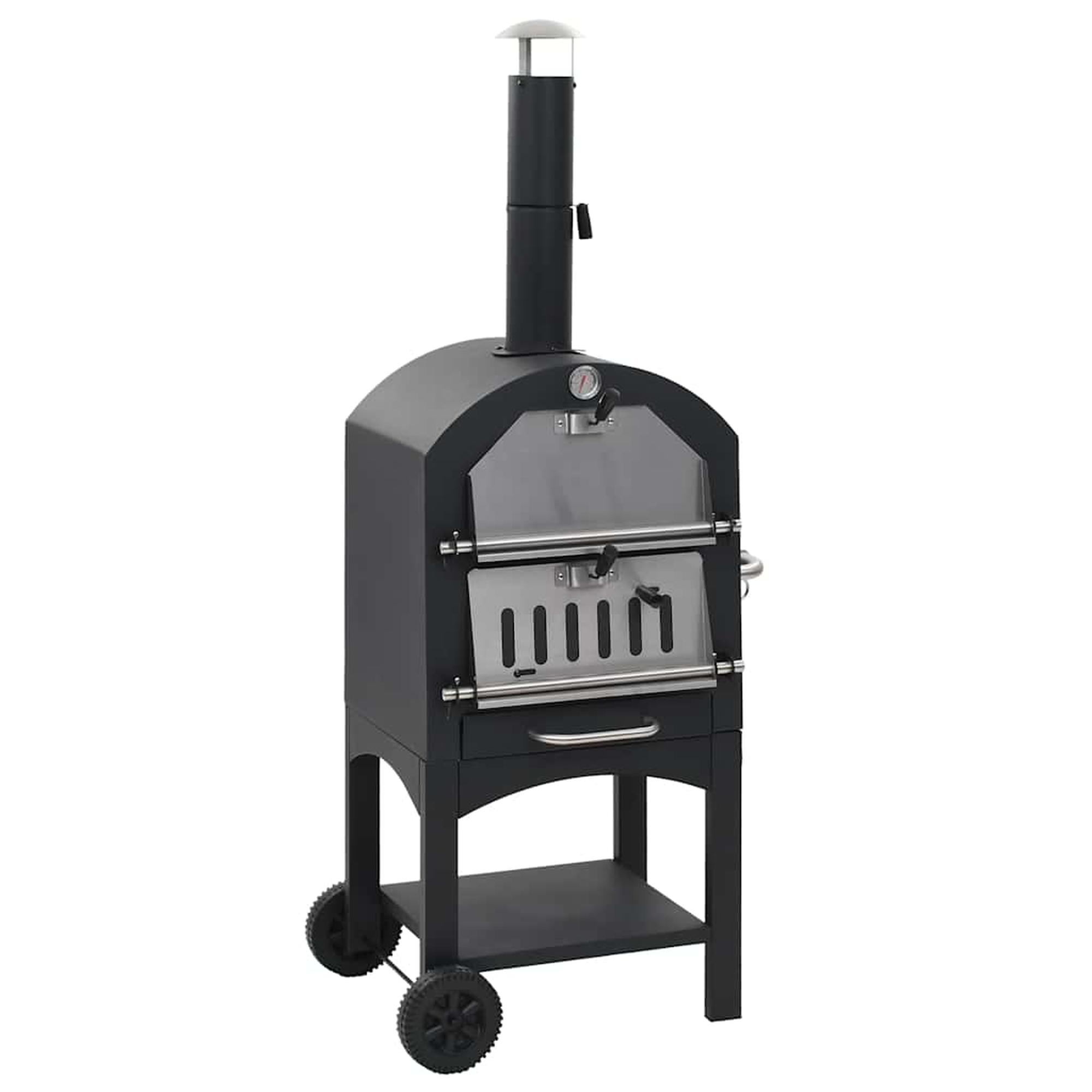 vidaXL Hiililämmitteinen pizzauuni ulkotiloihin pizzakivellä