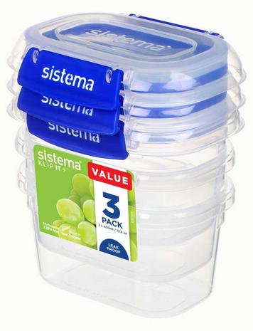 Sistema Rectangle Klip It Plus 3Pack 400ml