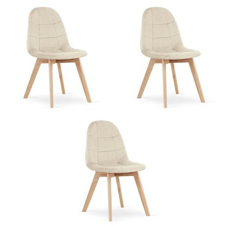 Tuoli BORA - beige sametti x 3 – kuva 1/1