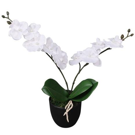 vidaXL Tekokukka Orkidea ruukulla valkoinen 30 cm