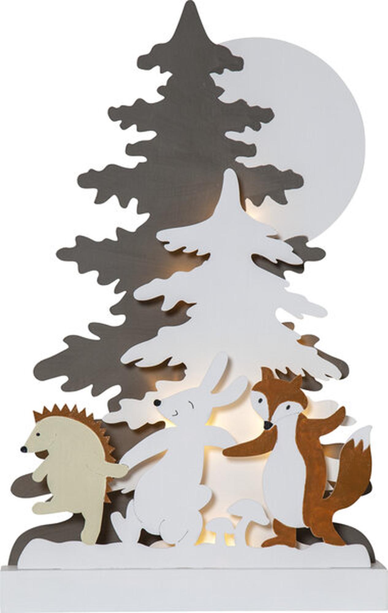 Decoration Forest Friends 44 cm, laserleikkaus, 10 lediä, akkukäyttöinen, IP20.