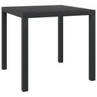 vidaXL Puutarhan Ruokapöytä WPC alumiini 80x80x74 cm Musta