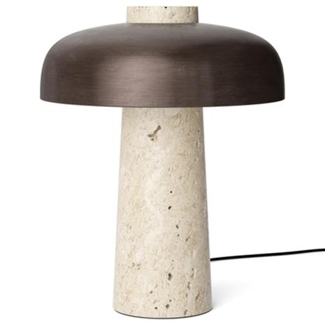 Menu Reverse Table Lamp Travertine / Bronze Brass