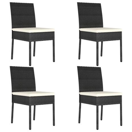 vidaXL Puutarhan ruokatuolit 4 kpl polyrottinki musta