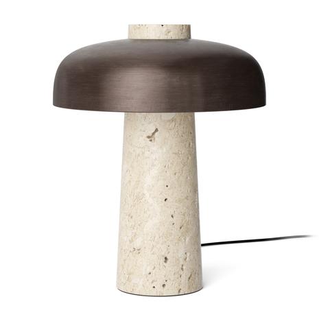 Menu Reverse Table Lamp Travertine / Bronze Brass