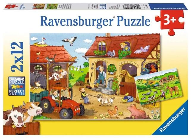 Ravensburger Maatilan askareet, palapeli 2 x 12 palaa