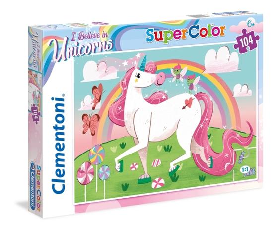 104 pcs. Puzzles Kids SuperColors Unicorn