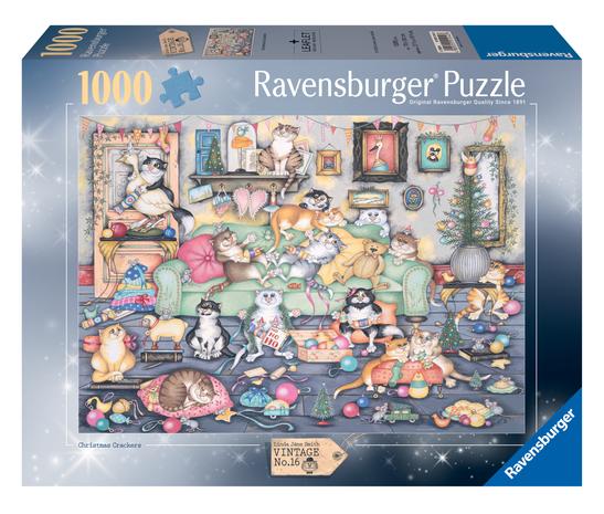 Palapelit Crazy Cats Christmas Crackers 1000 palaa, Ravensburger