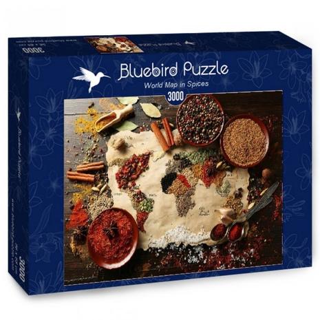 Bluebird World Map in Spices 3000p palapeli