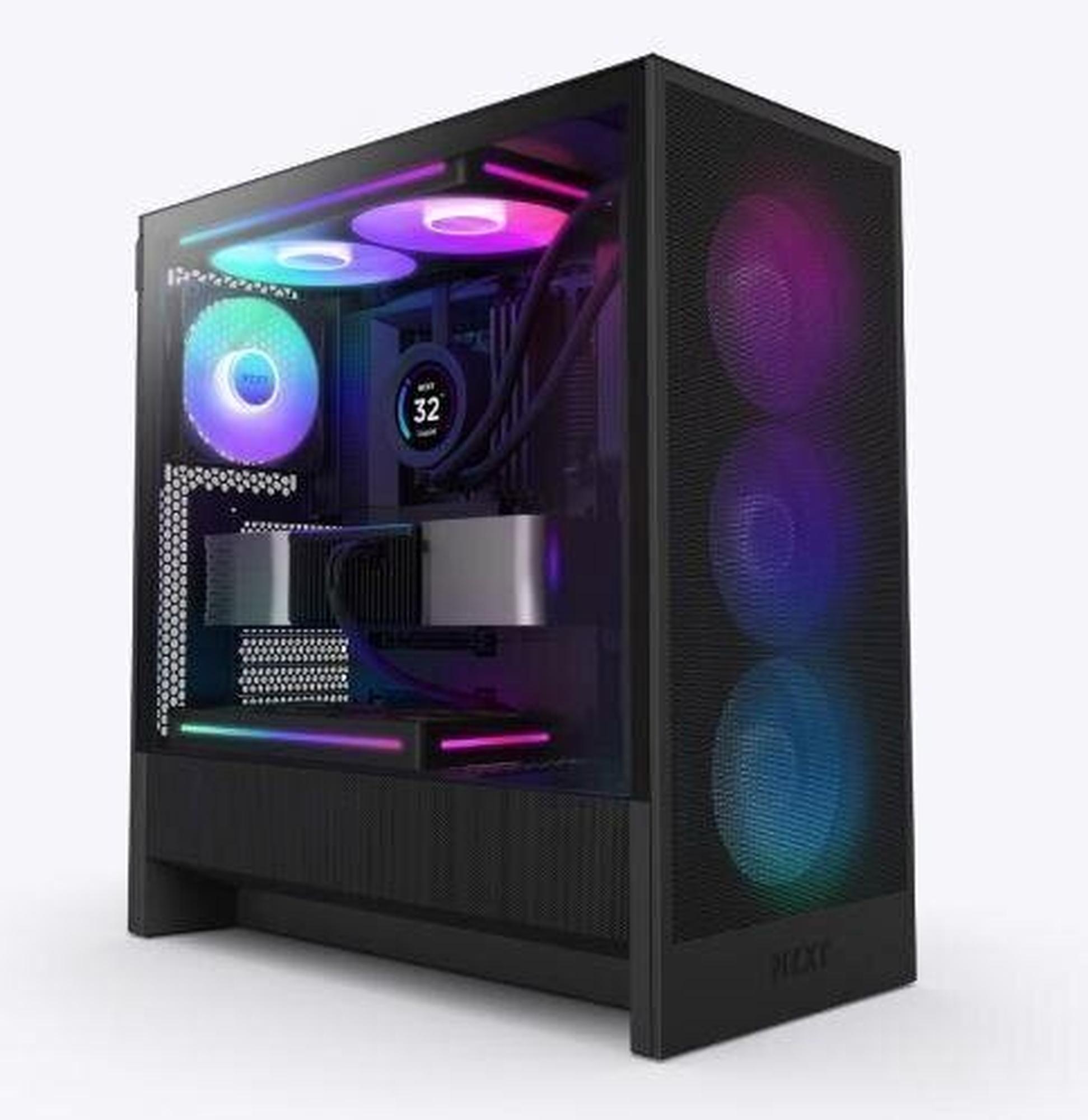 NZXT H5 Flow RGB (2024) -miditornikotelo ikkunalla, valkoinen