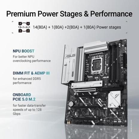 ASUS PRIME Z890-P Emolevy - Intel Z890 - Intel LGA1851 socket - DDR5 RAM - ATX