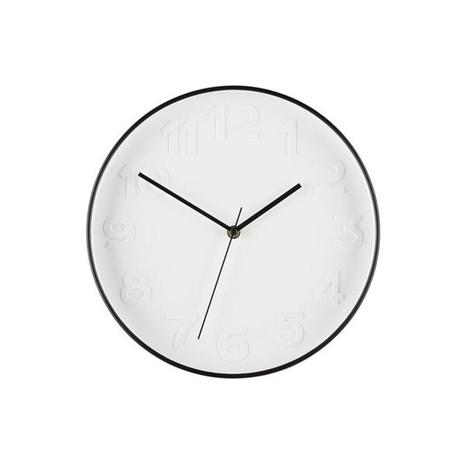 Seinäkello 30 cm - analoginen, valkoinen/svart