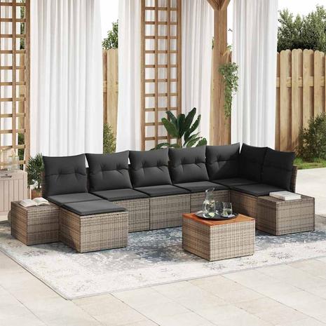 vidaXL Puutarhasohva Setti 8 pcs Harmaa