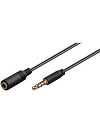 Pro MiniJack 3.5mm Ext. 4P - Musta - 2m