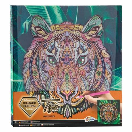Grafix Canvas Diamond Painting Tiger 30x30cm