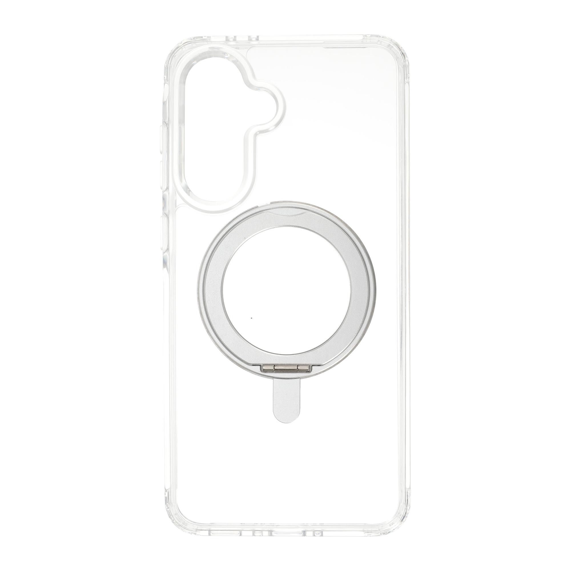 FoneKit Premium Kickstand MagSafe suojakuori jalustalla, Samsung Galaxy A16, läpinäkyvä