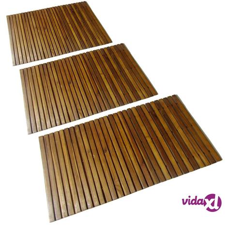 vidaXL 3 kpl Akaasia Kylpyhuoneen Matto 80 x 50 cm