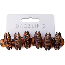 Dazzling Hår 6-pack ruskeat hiusklipsit