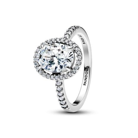 Pandora Oval Sparkling Halo Statement sormus 193777C01