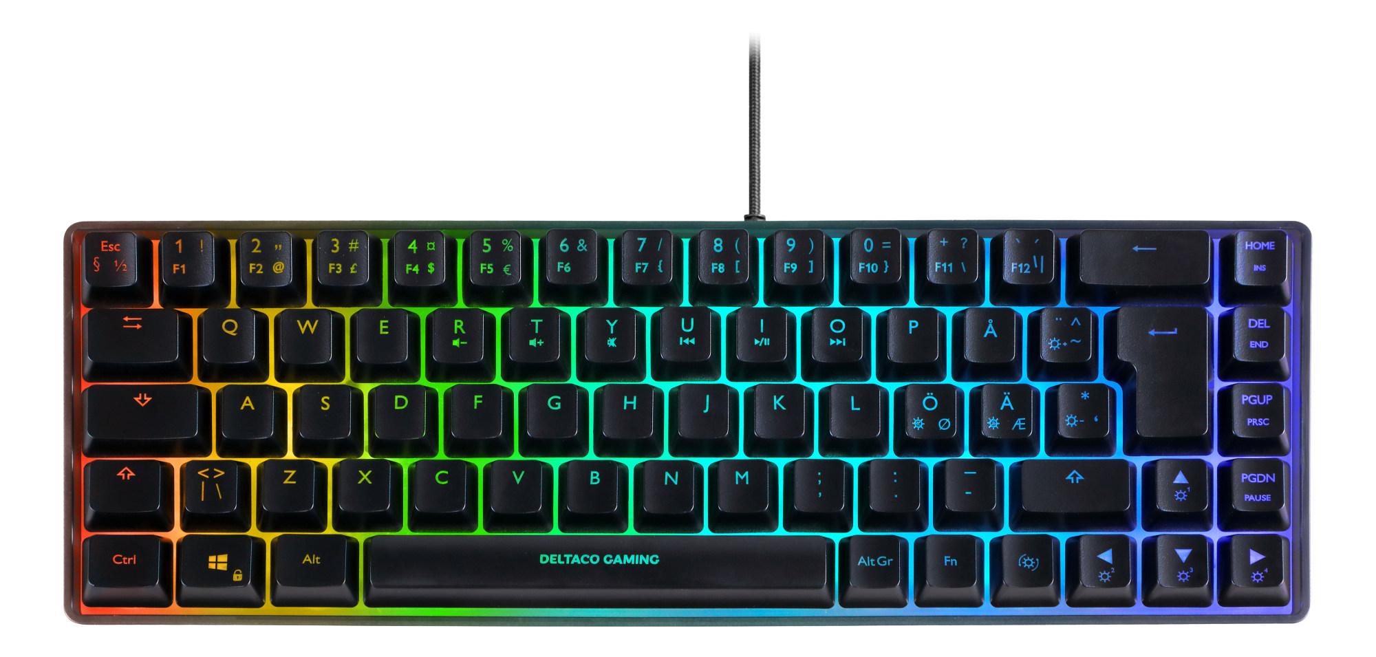 DELTACO GAMING WK70 60% -pelinäppäimistö, Membrane, valkoinen puoliläpinäkyvä