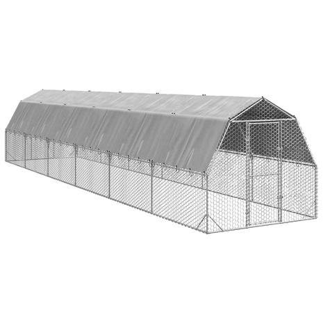 vidaXL Kanan juoksu katolla 2,5x12x2,25 m galvanoitua terästä – kuva 4/6